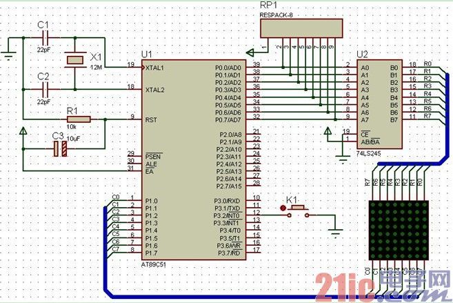 ƬCԳƣ 8X8LED ʾͼ